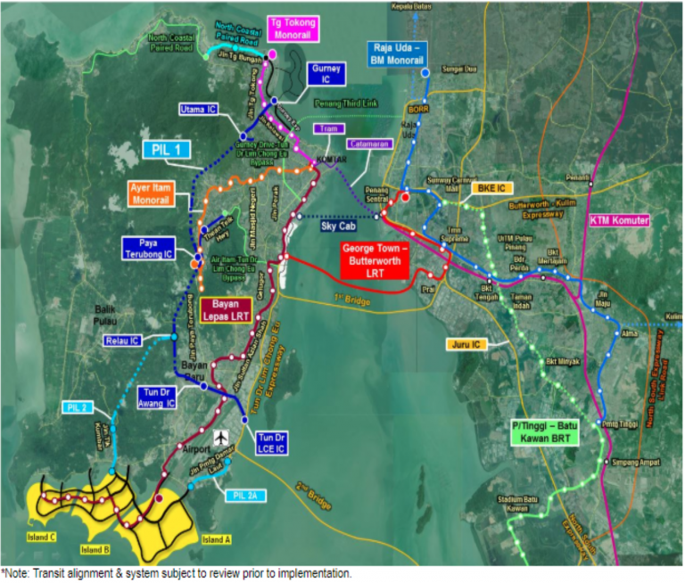 Penang Malaysia Pmtp Master Transport Plan Map Lrt Picc Penang International Commercial City Bayan Lepas Jade Land Properties Hong Kong Real Estate Agent 768x654 